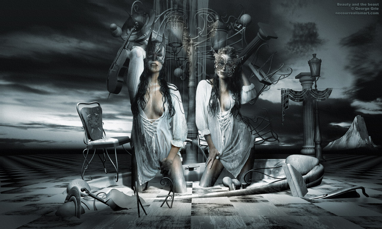 modern surrealism painting, contemporary surrealist graphic drawing, Surrealism art gothic artist digital 3d Goth fantasy landscape matte painting photography computer, woman dangerous model predator beauty classic body figure, Schizophrenia disorder psycho, mental multiple personality chaos psychology, gloom surreal artistic allegorical, Neosurrealism, wallpaper 2d photo poster mystic print, seductive female posing creature evil fiction darkness bathtub violin fine-art globe batman butterfly mask column lamppost chaos flying. 